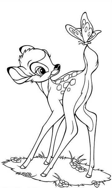kolorowanka Bambi malowanka do wydruku Disney z bajki dla dzieci nr 6